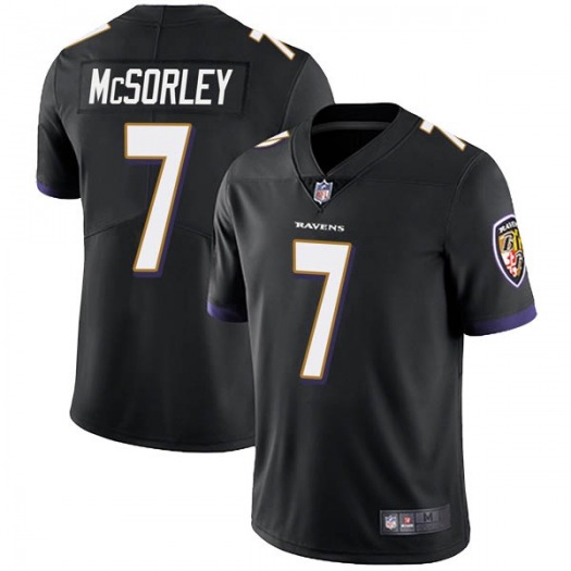 Men's Baltimore Ravens #7 Trace McSorley Black Vapor Untouchable Limited Jersey